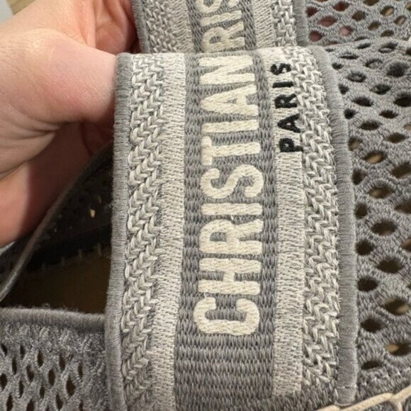 Lightly used- DIOR Granville Embroidered MeshCotton Flat Espadrille - Picture 14 of 15